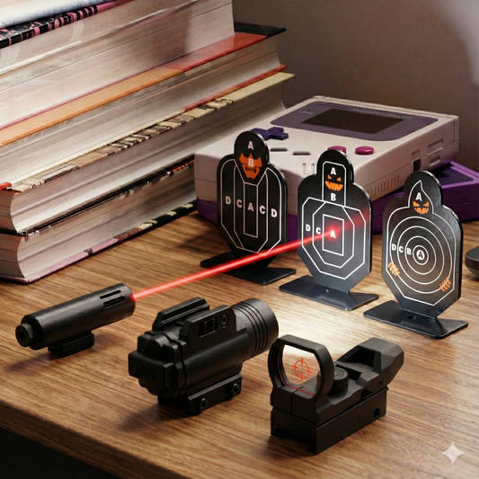 Laser + Flashlight + Scope Attatchments & Targets Pack